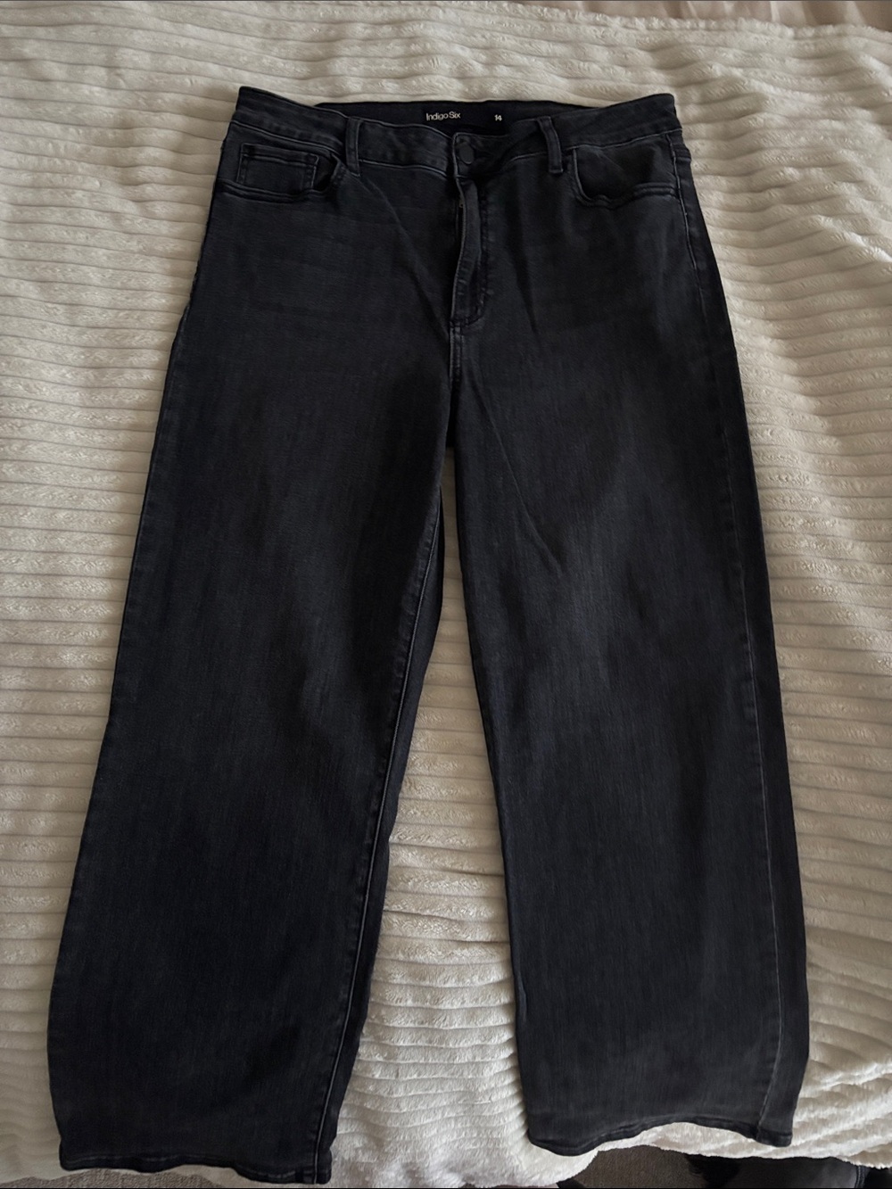 Indigo Six Black Straight Leg Jeans
